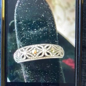 Sterling silver and black diamonds ring , 925 size 6